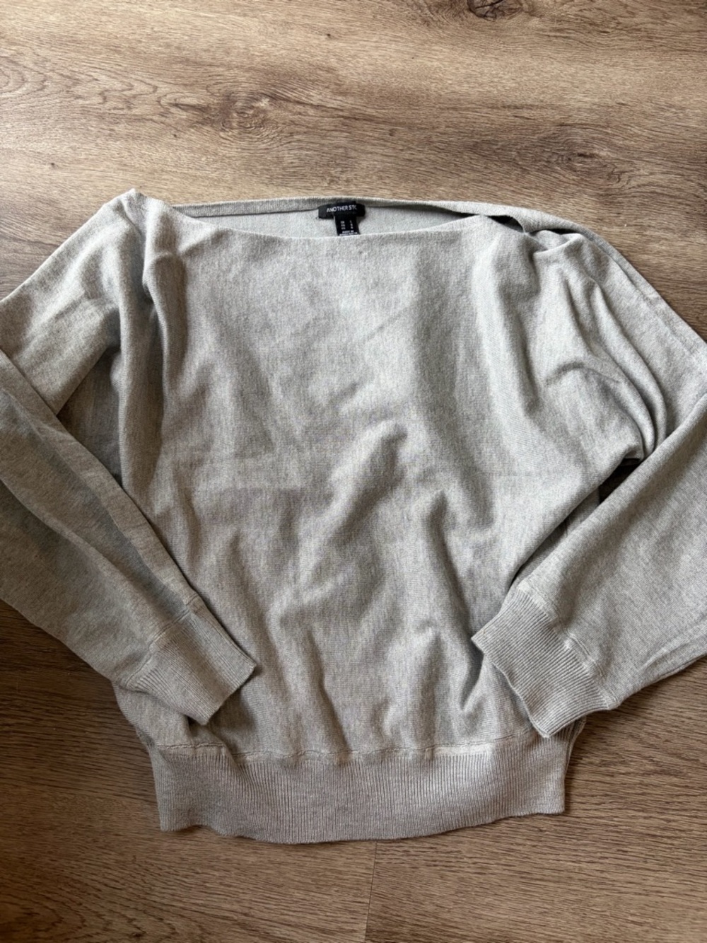 Off the shoulder grey sweater